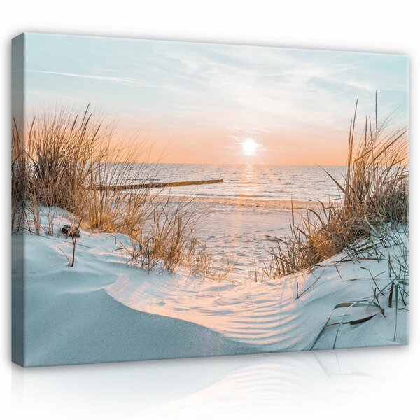 Sunset on the beach Canvas Schilderij PP14021O1