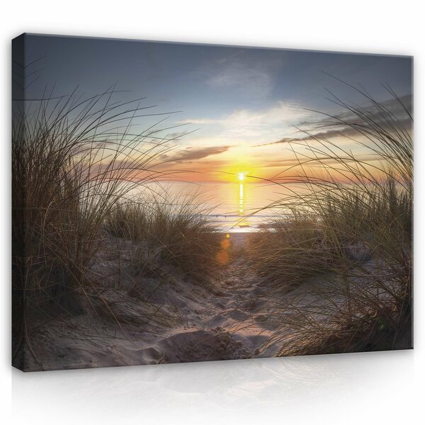 Sunset on the beach Canvas Schilderij PP14022O1
