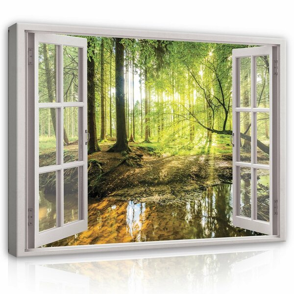 Window - Forest Canvas Schilderij PP14050O1