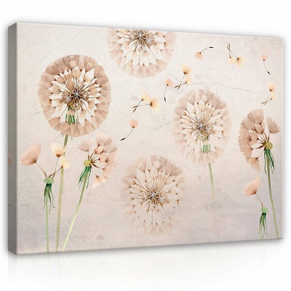 Nature Flowers Dandelions Pastel Art Canvas Schilderij PP14104O1