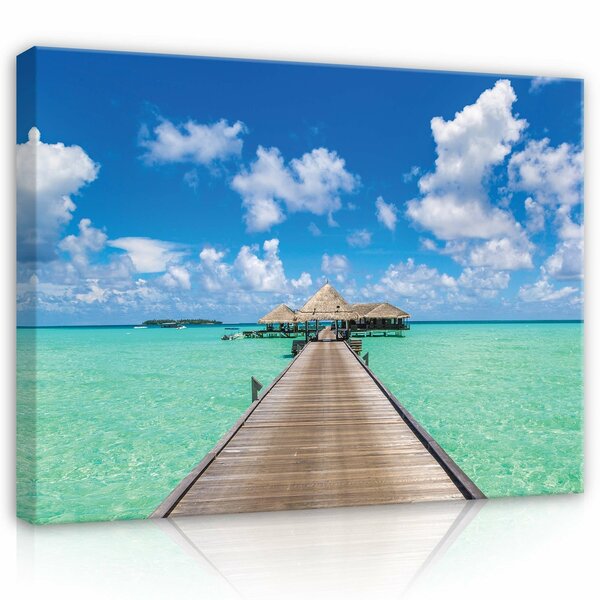 Nature ocean clouds jetty Canvas Schilderij PP14580O1