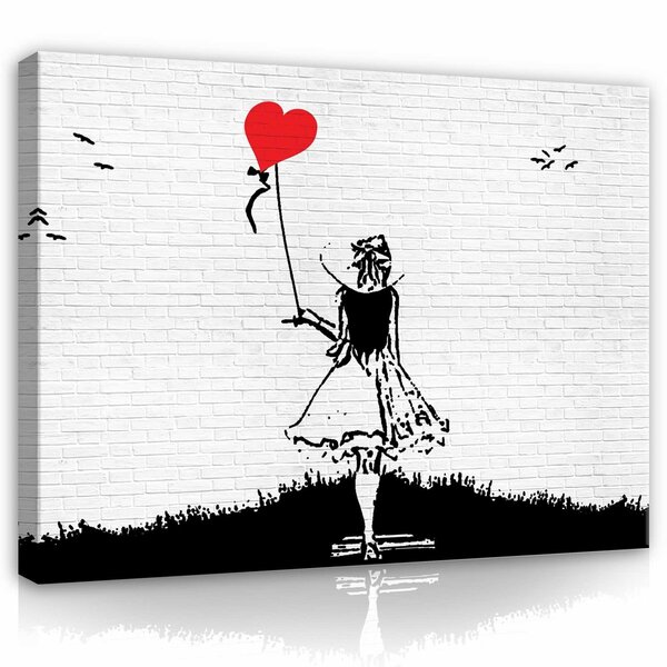 A Girl with Balloon Banksy Canvas Schilderij PP20200O1