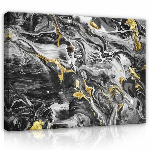 Black marble with gold Canvas Schilderij PP13851O1