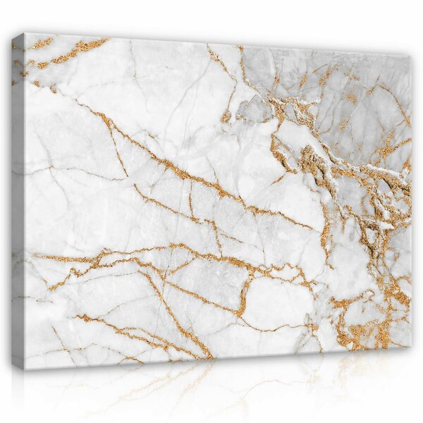 Marble with golden embellishment Canvas Schilderij PP13668O1