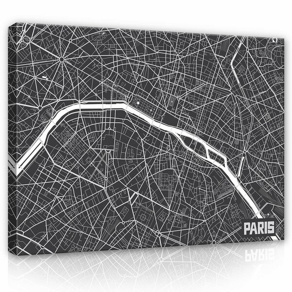 Paris Map Canvas Schilderij PP12733O1
