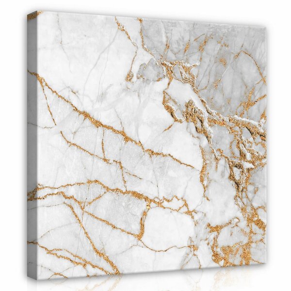 Marble with golden embellishment Canvas Schilderij PP13668O2