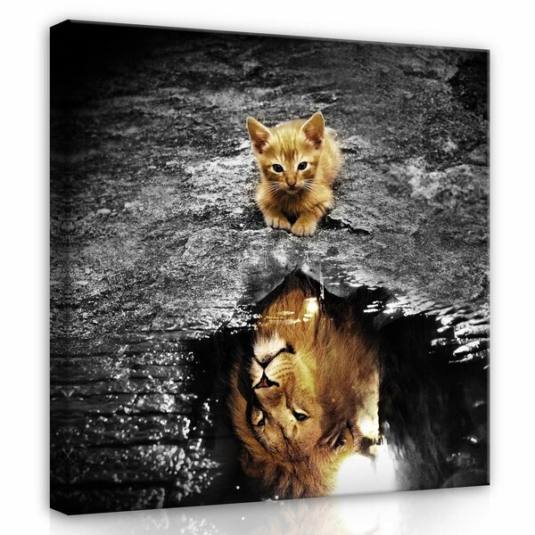 Cat and Lion Canvas Schilderij PP13956O2