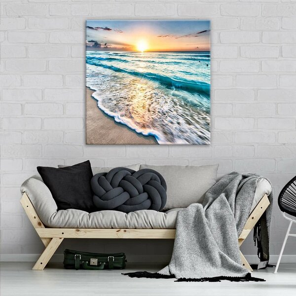 Beach sunset Canvas Schilderij PP11040O2