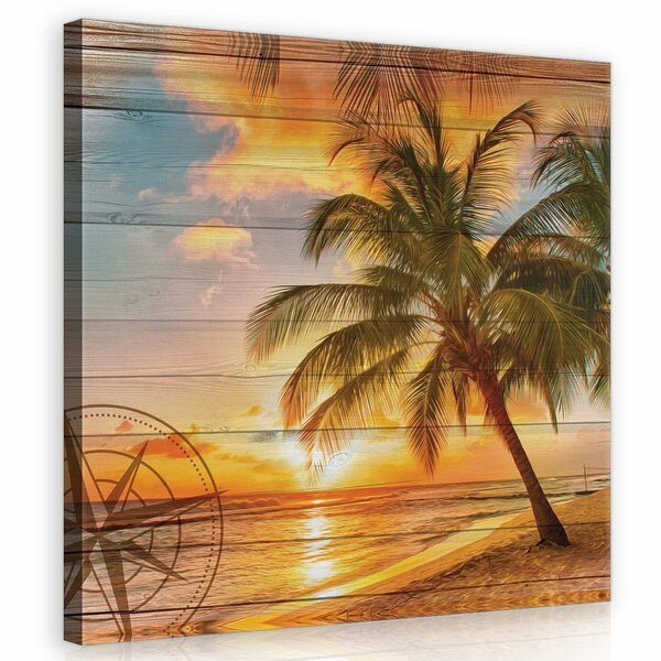 Beach on the boards Canvas Schilderij PP10027O2