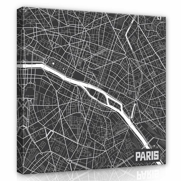 Paris Map Canvas Schilderij PP12733O2