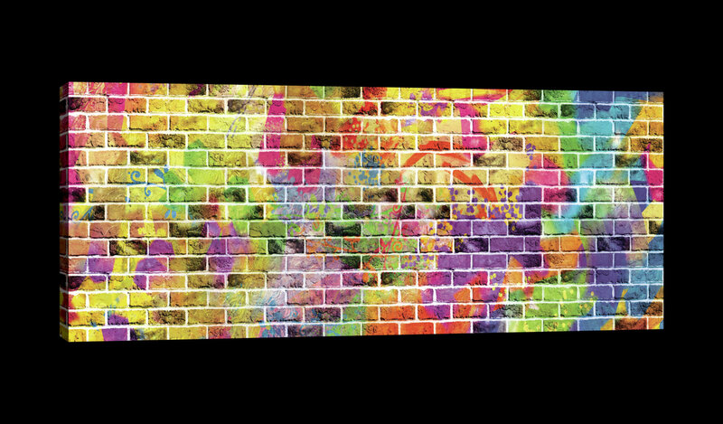 Graffiti - Colourful Bricks Canvas Schilderij PP20135O3