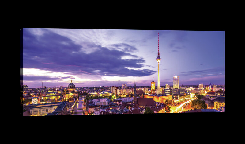 Berlin Panorama at Night Canvas Schilderij PP20084O3