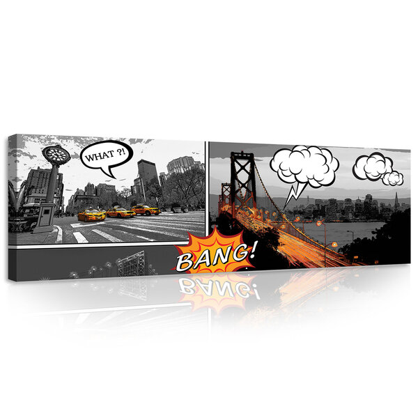 Comics Cities Canvas Schilderij PP10676O3