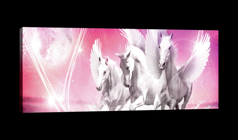 Pegasus on Pink Background Canvas Schilderij PP20280O3
