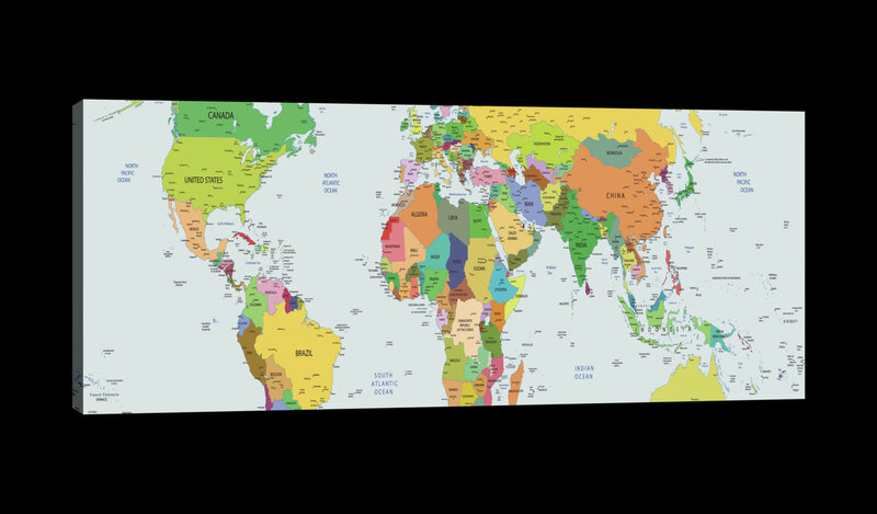 Physical World Map Canvas Schilderij PP20263O3