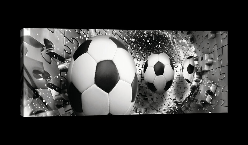 Footballs in 3D Puzzle Tunnel Canvas Schilderij PP20110O3