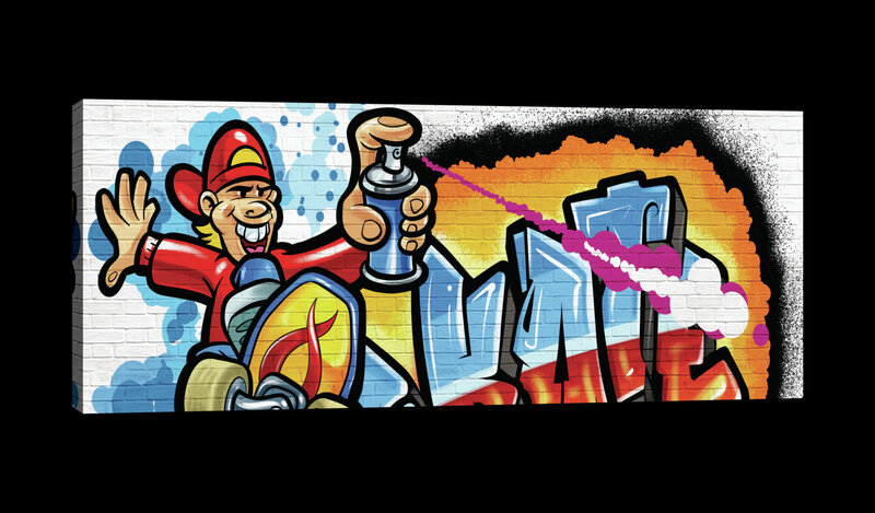 Colourful Graffiti Skate Canvas Schilderij PP20203O3