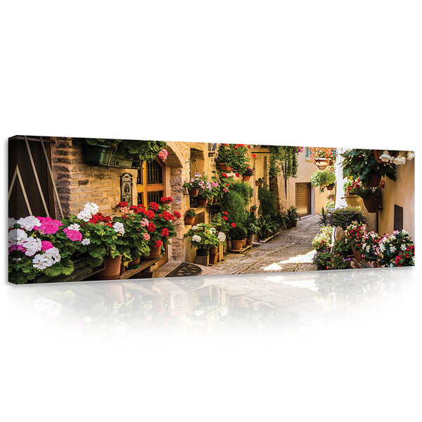 Street with flowers Canvas Schilderij PP20527O3