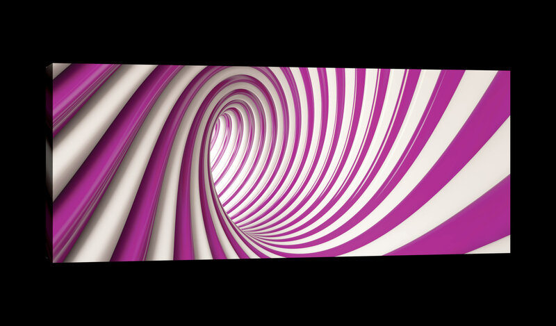 White and Pink 3D Tunnel Canvas Schilderij PP20188O3