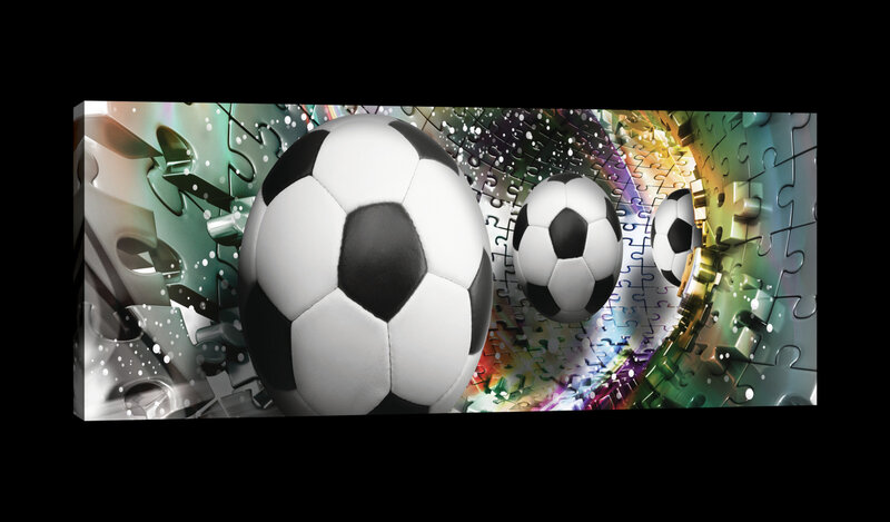 Footballs in 3D Puzzle Tunnel Canvas Schilderij PP20100O3