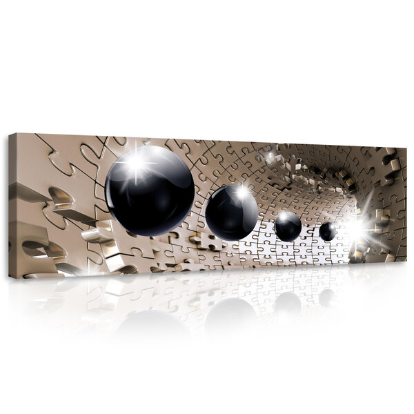 3D Puzzle Tunnel with Spheres Canvas Schilderij PP10233O3