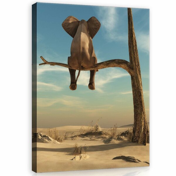 Elephant on the tree Canvas Schilderij PP11898O1