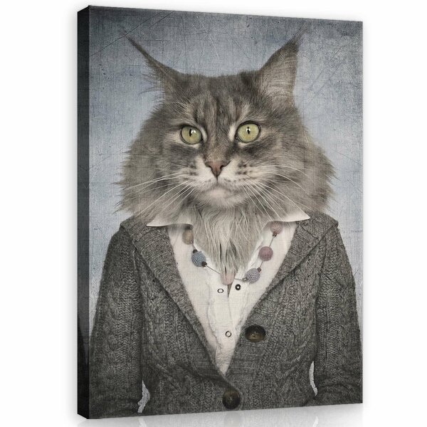 Cat in sweater Canvas Schilderij PP11935O1