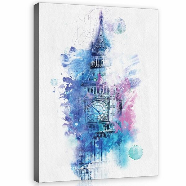 Watercolor of Big Ben Canvas Schilderij PP11927O1