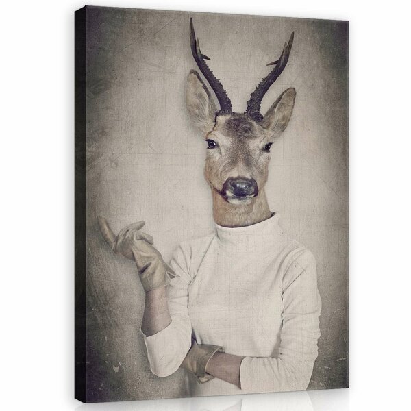 Deer in gloves Canvas Schilderij PP11934O1