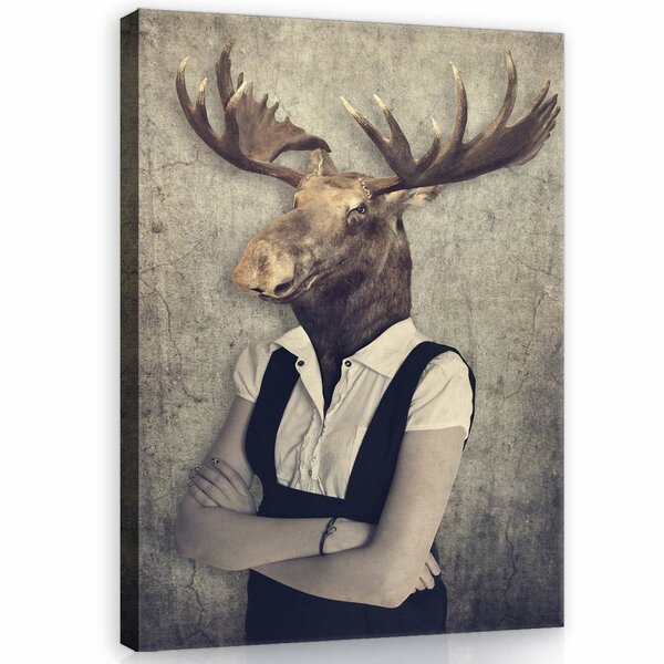 Deer man Canvas Schilderij PP11933O1