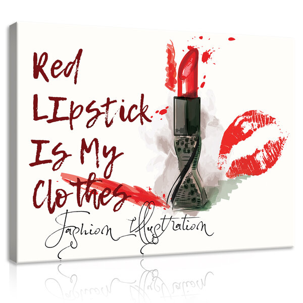 Red lipstick Canvas Schilderij PP11930O1