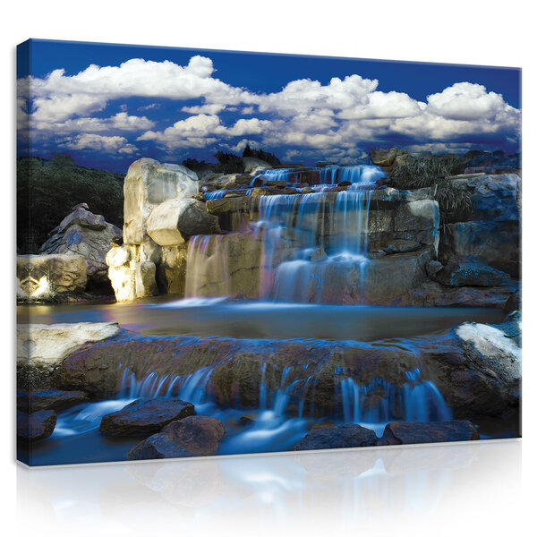 Blue Waterfall Canvas Schilderij PP1520O1