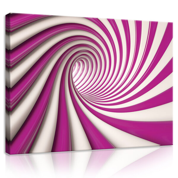 White and Pink 3D Tunnel Canvas Schilderij PP20188O1