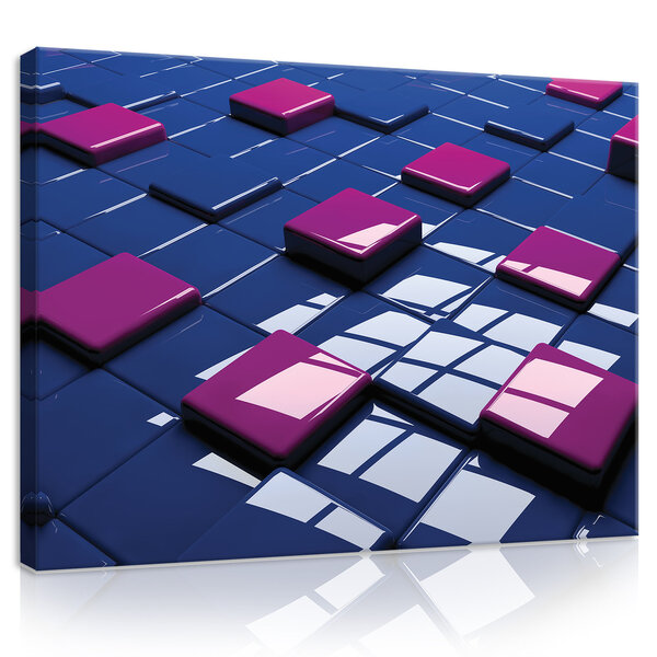 3D Shiny Cubes Canvas Schilderij PP20166O1