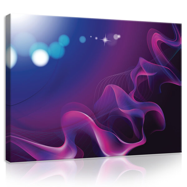 Purple Abstract Waves Canvas Schilderij PP20183O1