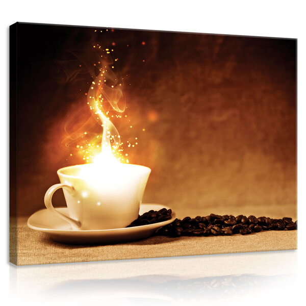 Flaming Coffee Canvas Schilderij PP20227O1