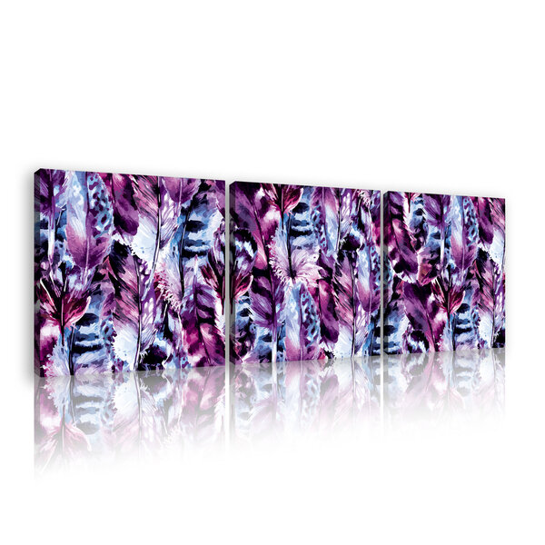 Purple feathers Canvas Schilderij PS11055S13