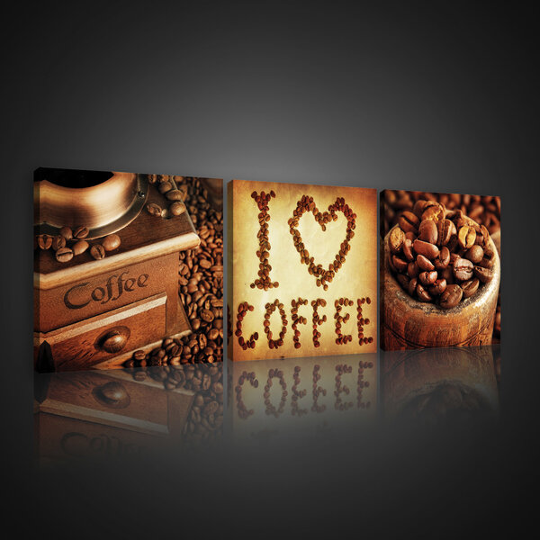 I Love Coffee Collage Canvas Schilderij PS10527S13