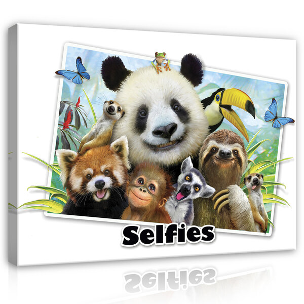 Dieren Selfies Canvas Schilderij PP12815O1