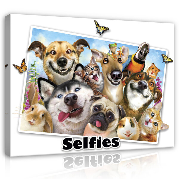 Dieren Selfies Canvas Schilderij PP12812O1