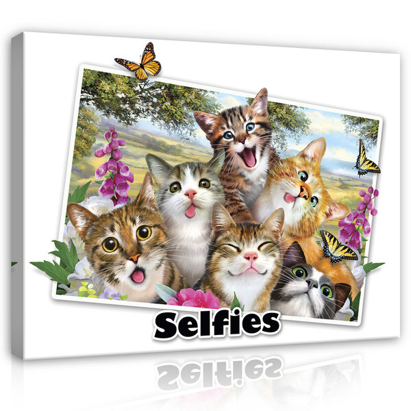 Dieren Selfies Canvas Schilderij PP12805O1