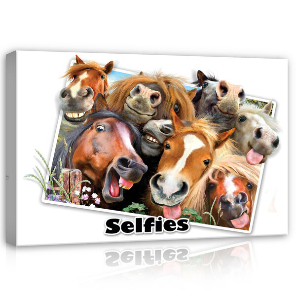Horses- Selfies Canvas Schilderij PP12809O4