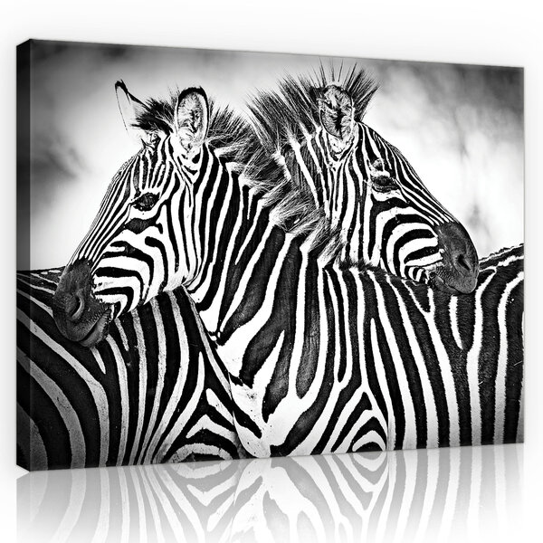 Zebra Black-White Canvas Schilderij PP10159O4