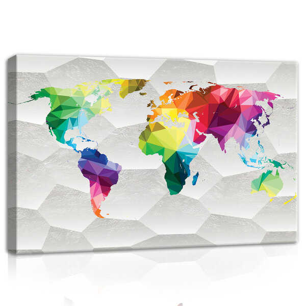 Colorful map Canvas Schilderij PP11191O4