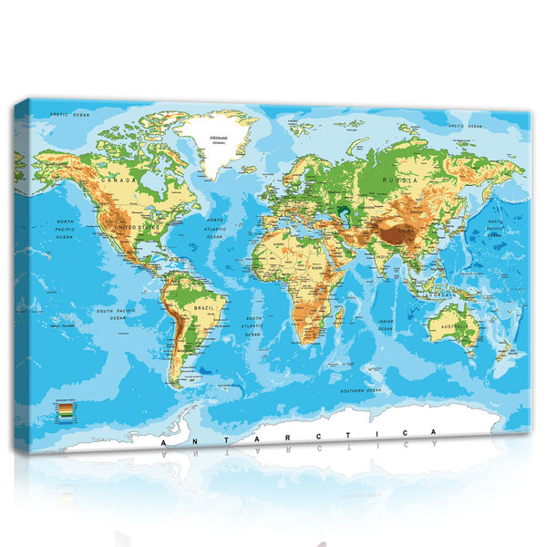 World Map Canvas Schilderij PP10250O4