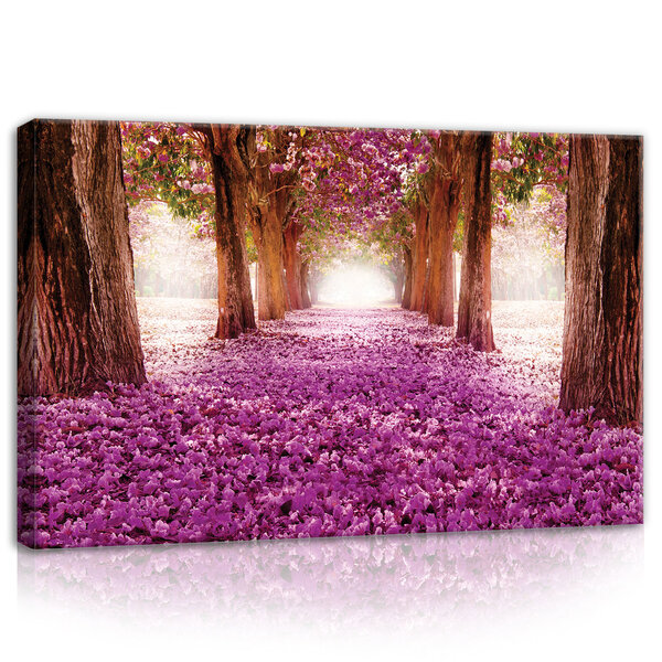 Purple Flowers Alley  Canvas Schilderij PP10236O4