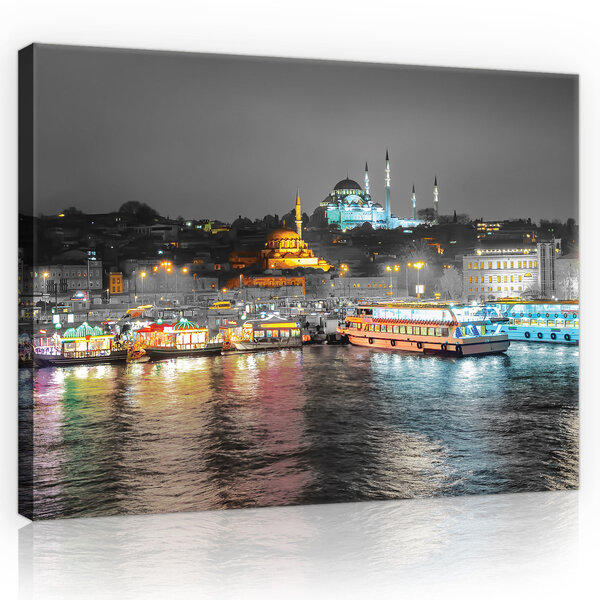 City Panorama from the River View Canvas Schilderij PP10152O4