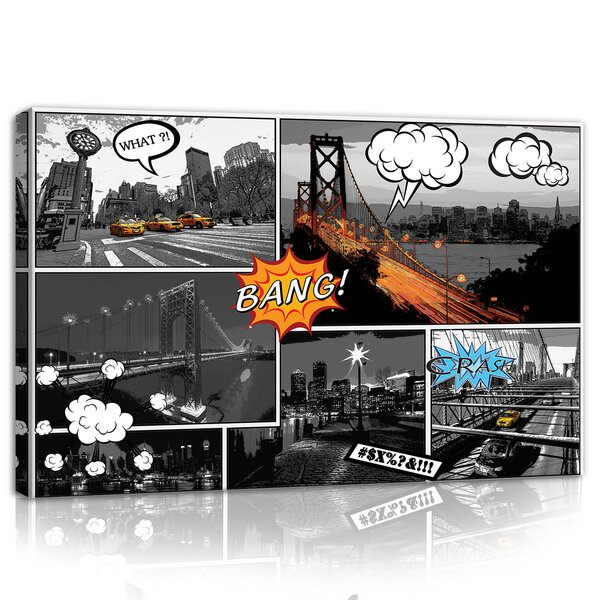 Comics Cities Canvas Schilderij PP10676O4