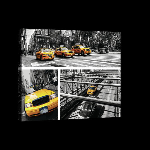 Yellow Cabs Collage Canvas Schilderij PP20243O4