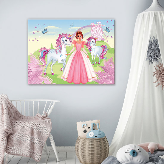 Princess with unicorns Canvas Schilderij PP13240O1